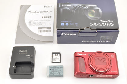 [Top Mint in BOX] Canon PowerShot SX720 HS 20.3MP Compact Digital Camera RED JPN