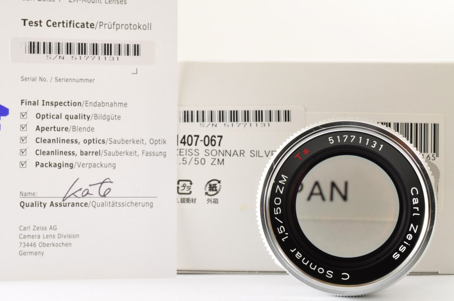 [MINT] Carl Zeiss C Sonnar 50mm F/1.5 ZM T* Lens Silver for Leica M From JAPAN