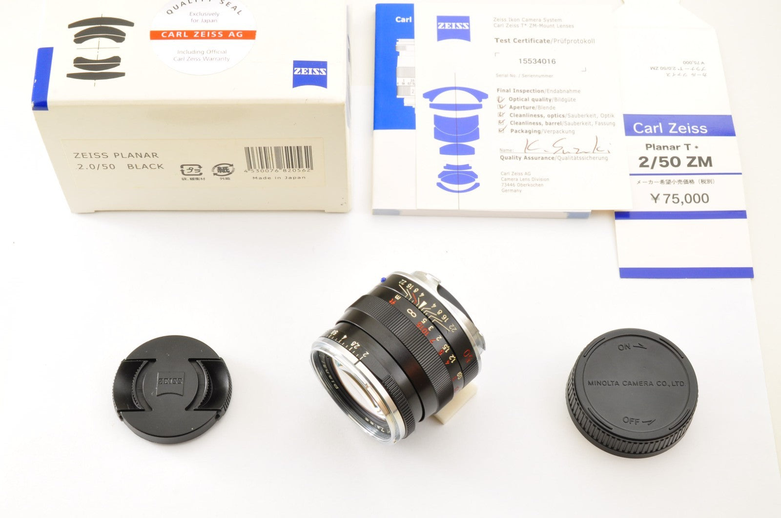 [Mint in BOX] Carl Zeiss Planar 50mm F/2 ZM BLACK Leica M Mount Lens From JAPAN