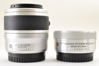 [Top Mint+++ SC: 8] Nikon 1 J4 Silver Double Zoom Kit 10-30mm VR & 30-110mm JPN