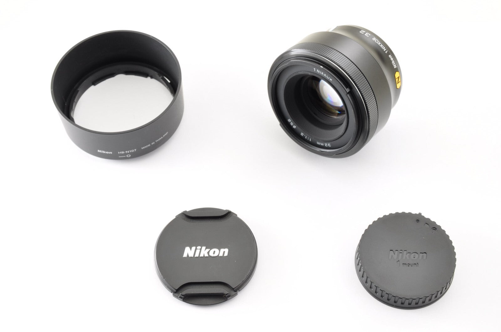 Nikon 1 NIKKOR 32mm f/1.2 BLACK RARE for Nikon CX Format w/ Hood JPN [Mint+++]