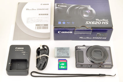 [Mint in BOX] Canon PowerShot SX620 HS 20.2MP 25x BLACK Compact Digital Camera