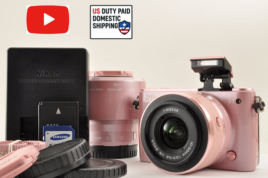RARE! [Mint+] Nikon 1 S1 PINK Mirrorless Digital Camera  W zoom kit US OR Stock