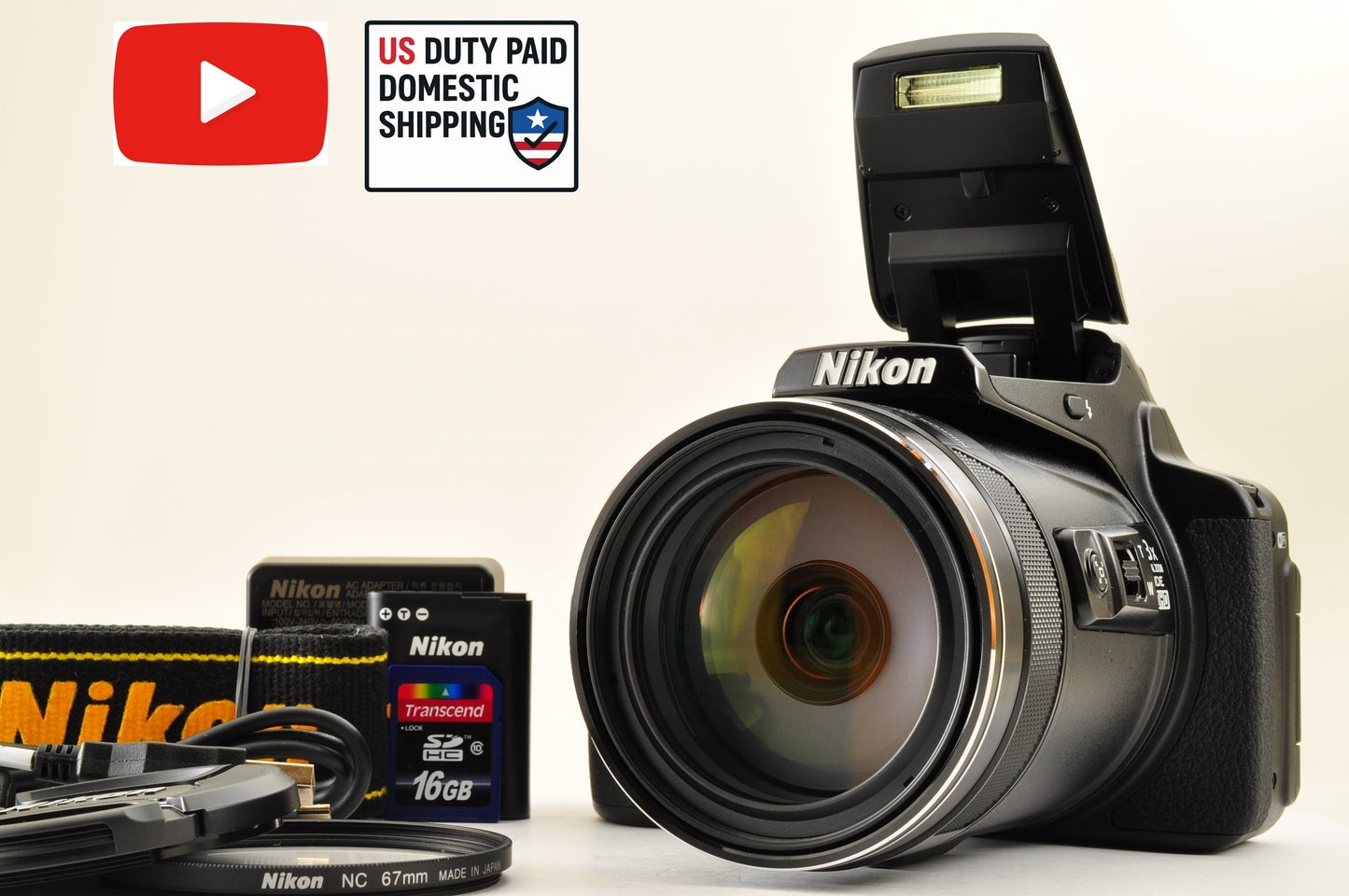 [Top Mint+] Nikon COOLPIX P900 Black 83x zoom 16MP Compact Digital Camera USA