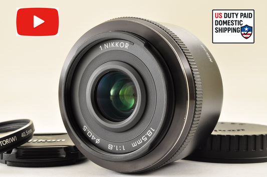 [US Duty Paid] Nikon 1 Nikkor 18.5mm F/1.8 Black Lens for Nikon 1 mount US Ship