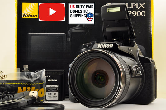 [Top Mint] Nikon COOLPIX P900 Black 83x zoom 16MP Compact Digital Camera US OR
