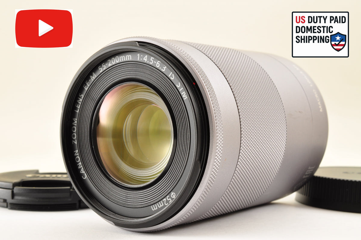 [US Duty Paid] Canon EF-M 55-200mm f/4.5-6.3 IS STM Silver for EF-M Lens US Ship