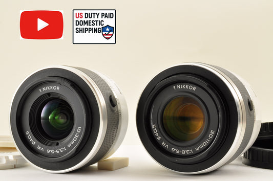 [Mint+] Nikon 1 NIKKOR 10-30mm & 30-110mm VR White W zoom Camera lens US Stock