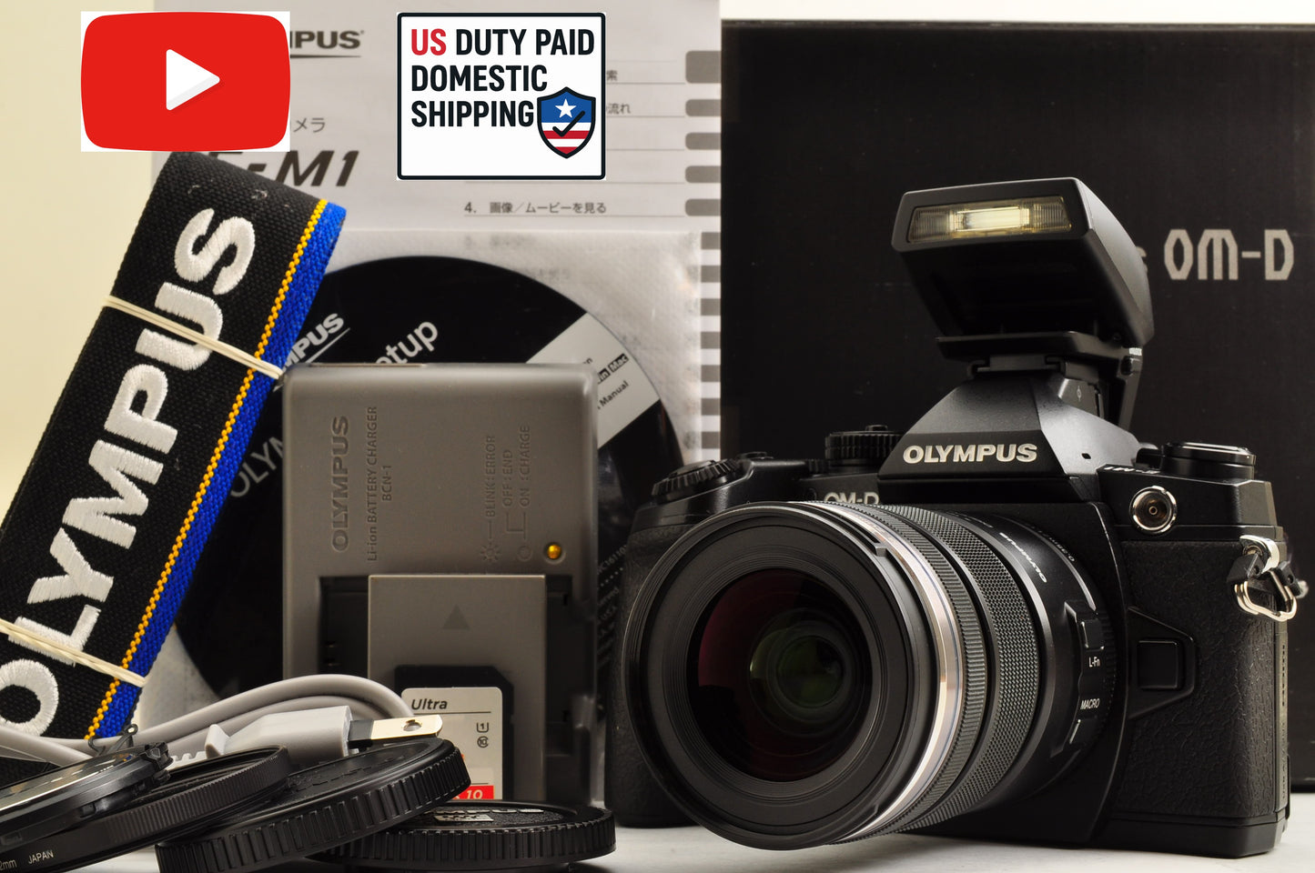 [Top Mint+ in BOX] OLYMPUS OM-D E-M1 Black 12-50mm EZ Lens kit Ship from US OR