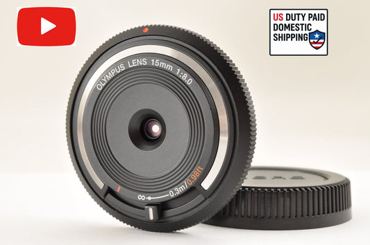 [US Duty Paid] Olympus Lens 15mm f/8 BLACK BCL-1580 Body Cap Lens for Pen USA