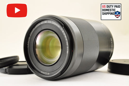 [US Duty Paid] Canon EF-M 55-200mm f/4.5-6.3 IS STM Black for EF-M Mount US Ship