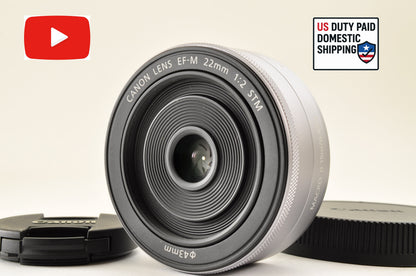 [Top Mint+] Canon EF-M 22mm f/2 STM AF Lens Silver for EOS EF-M Mount US OR Ship