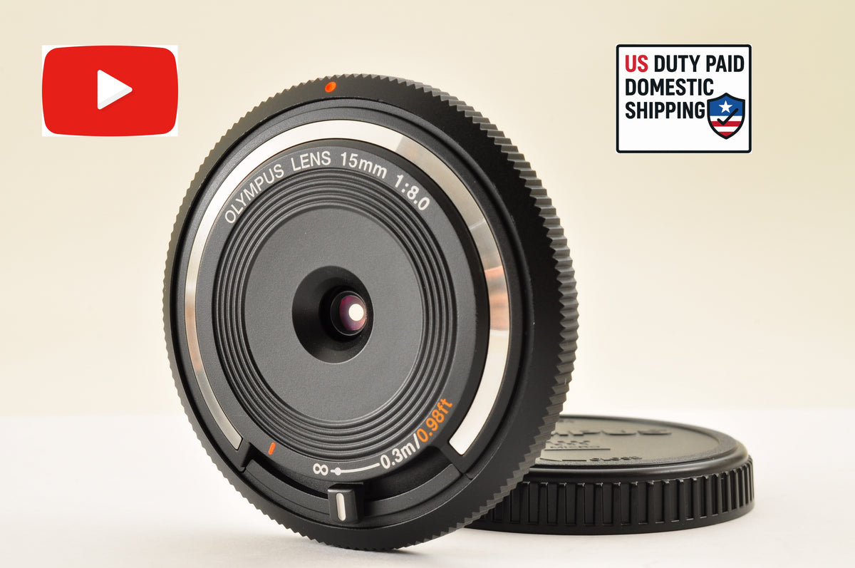 [Top Mint+++] Olympus Lens 15mm f/8 Black BCL-1580 Body Cap Lens for Pen US OR