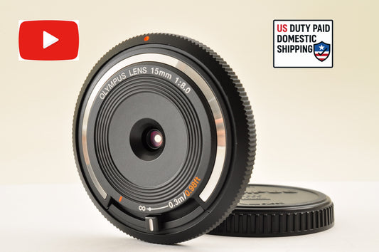 [Top Mint+++] Olympus Lens 15mm f/8 Black BCL-1580 Body Cap Lens for Pen US OR
