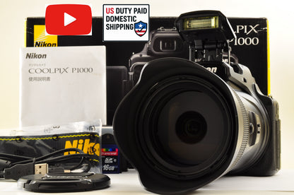 [Top Mint+ in BOX] Nikon COOLPIX P1000 x125 16.0MP Zoom 24-3000mm Ship from US