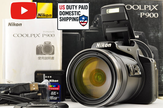 [Top Mint+++] Nikon COOLPIX P900 Black 83x zoom 16MP Compact Digital Camera USA