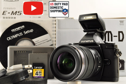 [Mint+++ in BOX] OLYMPUS OM-D E-M5 Black Digital mirrorless w/ 12-50mm EZ US OR