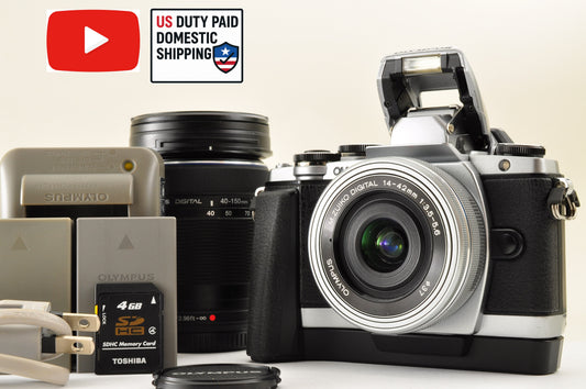 [US Duty Paid] OLYMPUS OM-D E-M10 Mirrorless Camera w/ 14-42mm 40-150mm Lens US