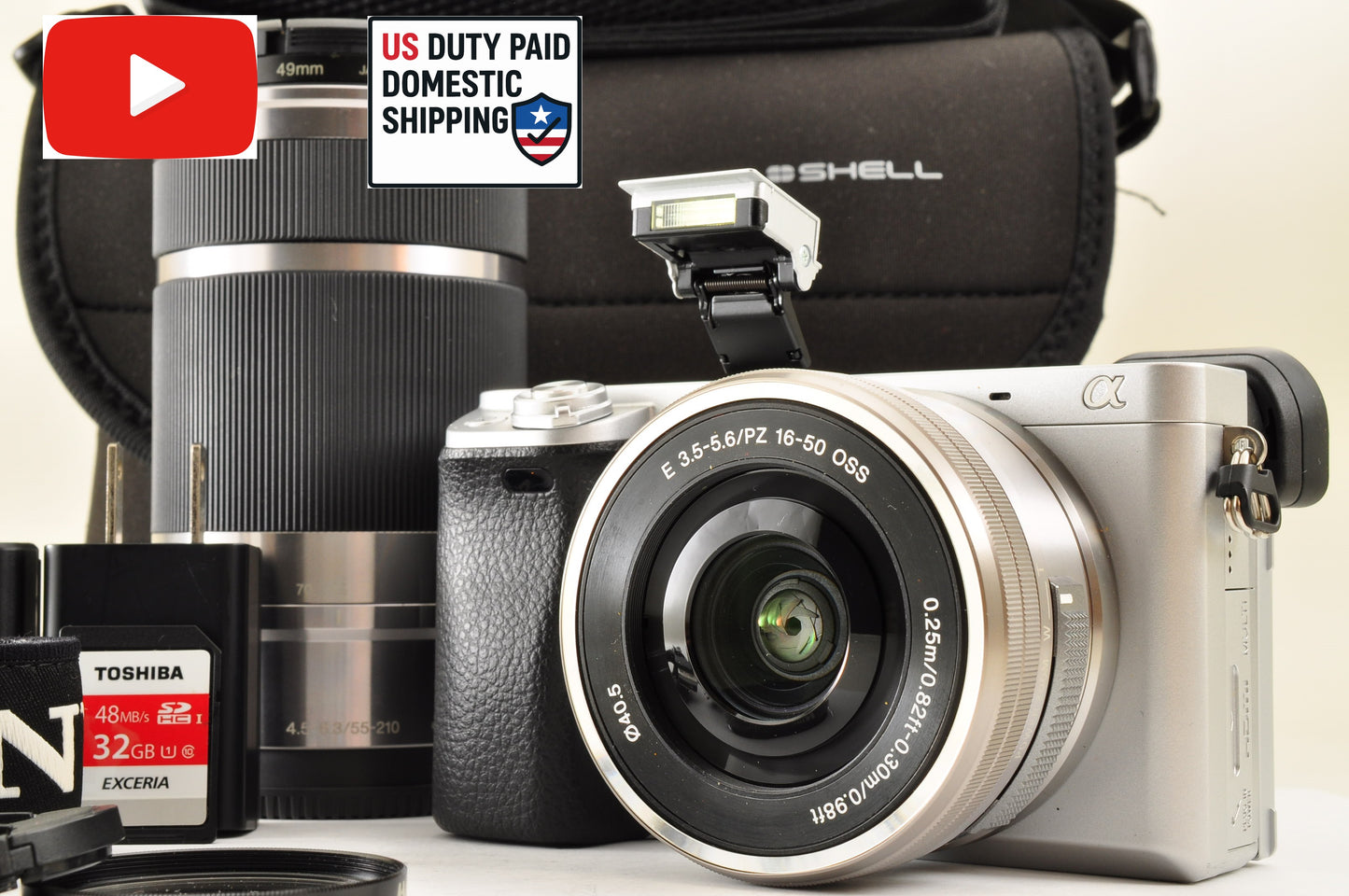 [Top Mint Count: 8090] Sony ILCE-6400Y A6400 Silver w/ SELP1650 SEL55210 US Ship