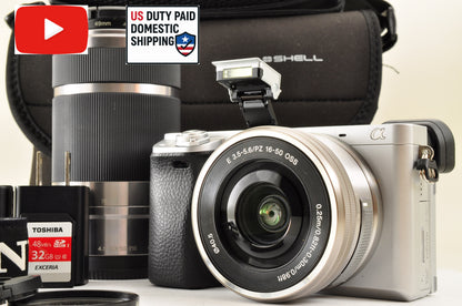 [Top Mint Count: 8090] Sony ILCE-6400Y A6400 Silver w/ SELP1650 SEL55210 US Ship