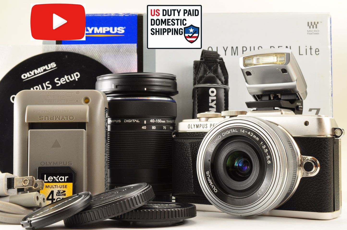 [Mint+ in BOX] OLYMPUS PEN E-PL7 Mirrorless Digital Camera 16.1MP W zoom Lens US