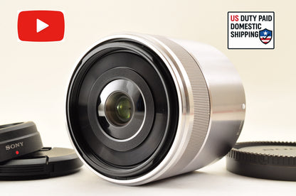 [Mint+++++] SONY E 30mm f/3.5 SEL30M35 SILVER E-Mount Macro Lens Ship from USA