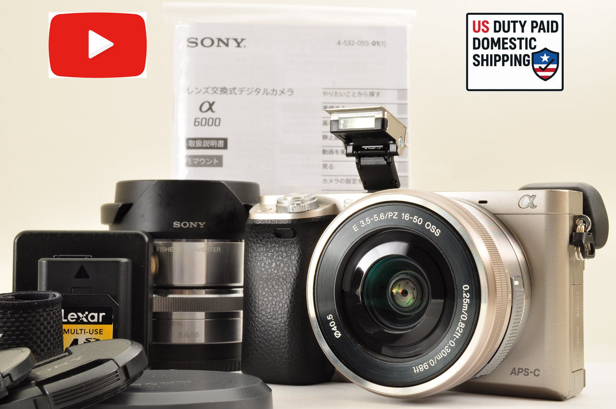 [Mint+++] SONY A6000 ILCE-6000Y SILVER SELP1650 & 16mm Fisheye converter US OR