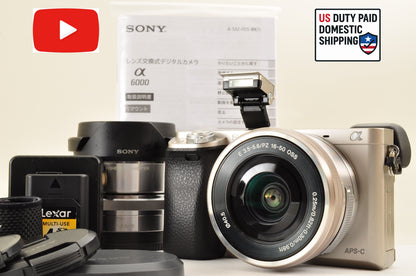 [Mint+++] SONY A6000 ILCE-6000Y SILVER SELP1650 & 16mm Fisheye converter US OR