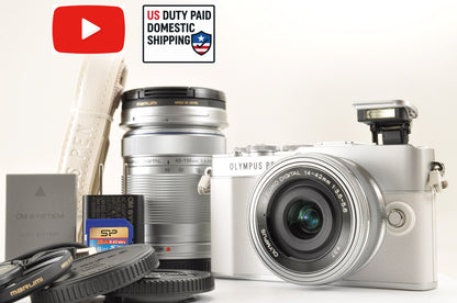 [US Duty Paid] OLYMPUS PEN E-P7 Mirrorless Camera White W zoom lens Kit US ship