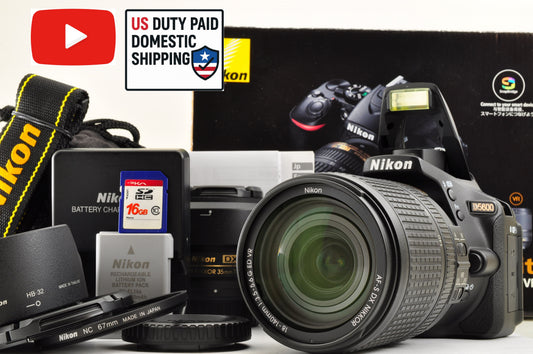[Top Mint SC: 5804] Nikon D5600 24.2 MP DSLR 18-140mm VR Kit &35mm F/1.8 G USA
