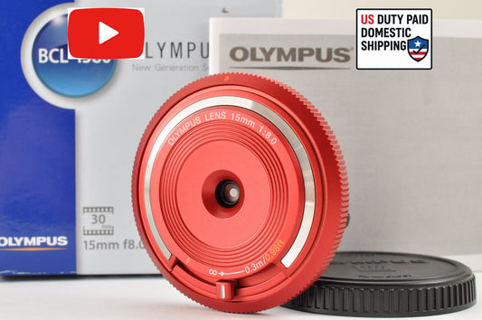[Top Mint+++] Olympus Lens 15mm f/8 RED BCL-1580 Body Cap Lens for Pen US Ships