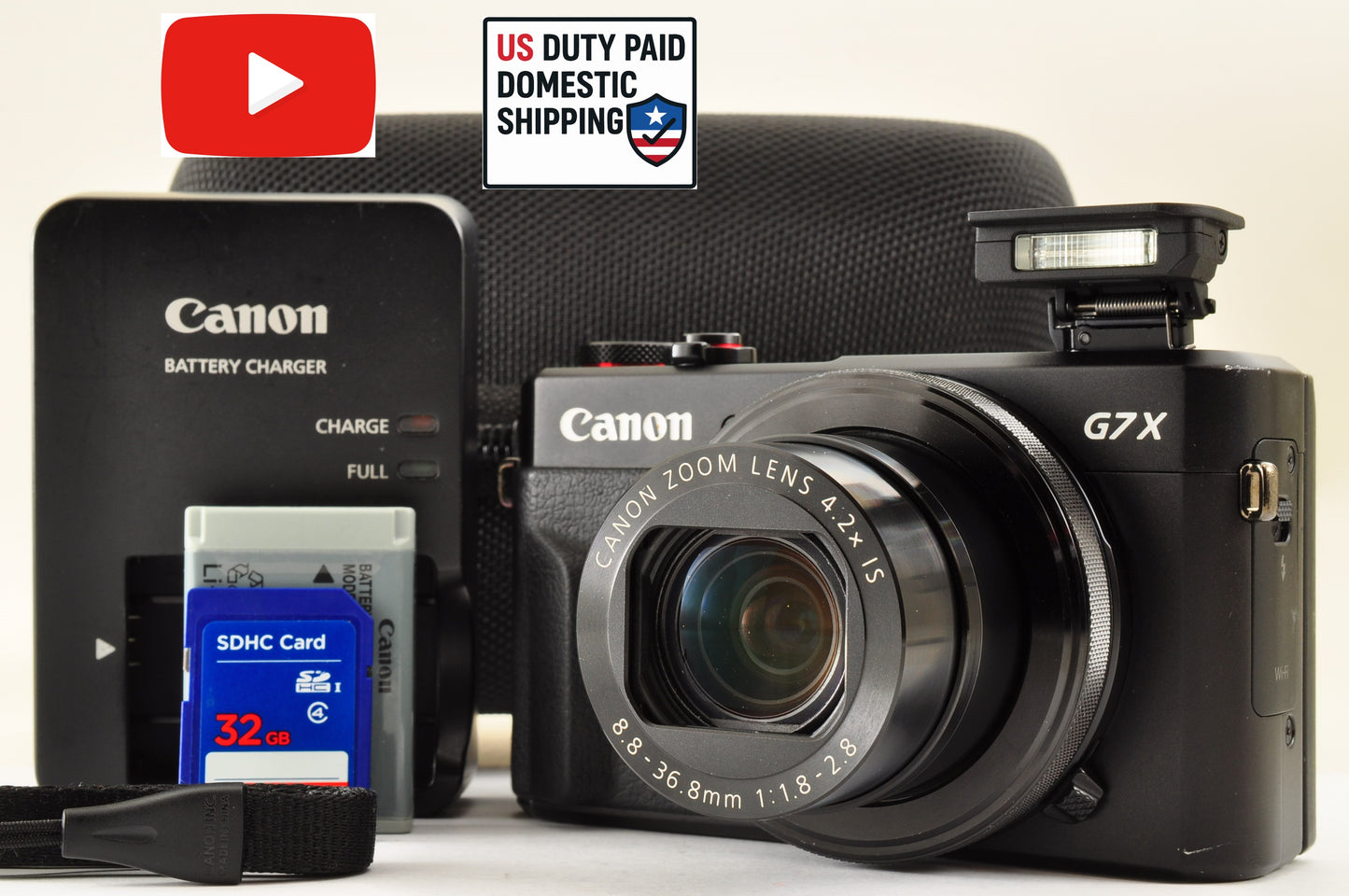 [US Duty Paid] Canon PowerShot G7X Mark II 20.1MP Compact Digital Camera US Ship
