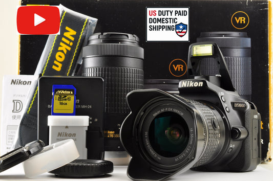 [US Duty Paid] Nikon D5600 DSLR Camera w/AF-P 18-55mm & 70-300mm VR Lens Kit US
