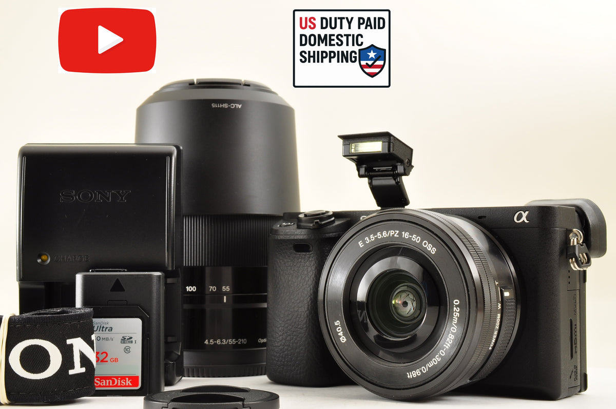 [Top Mint+++ SC:4632] SONY A6400 ILCE-6400Y Black w/ SELP1650 SEL55210 US Stock
