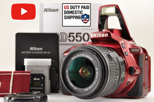 [US Duty Paid] Nikon D5500 RED Digital SLR Camera & AF-S 18-55mm VR II Lens USA