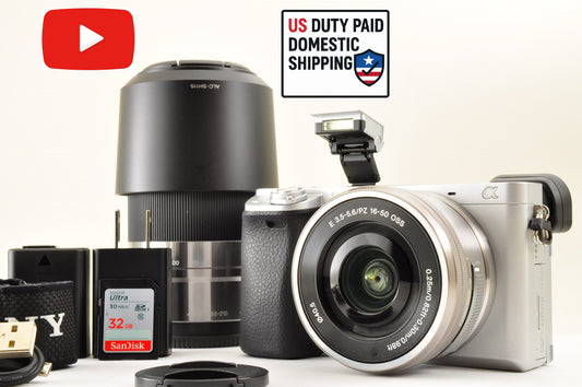 [Top Mint+ Count: 2004] Sony ILCE-6400Y a6400 Silver w/ SELP1650 SEL55210 USA