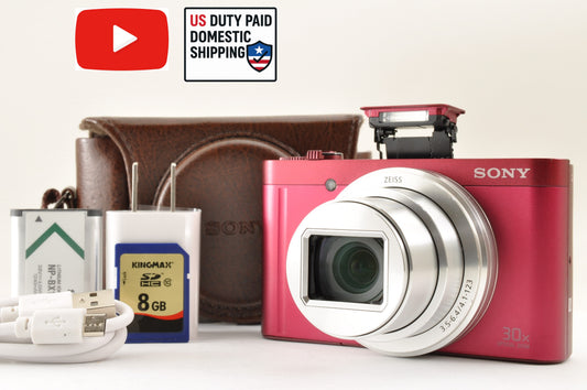 [US Duty Paid] Sony DSC-WX500 RED 18.2MP 30x Digital Camera Multilingual US Ship