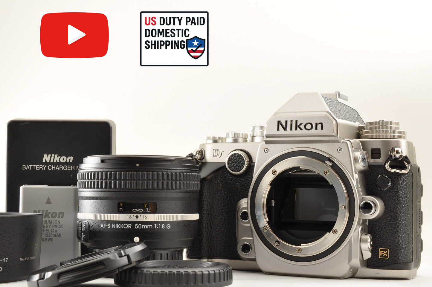 [US Duty Paid] Nikon Df Silver 50mm f/1.8 G Special Edition Kit Ship From US OR
