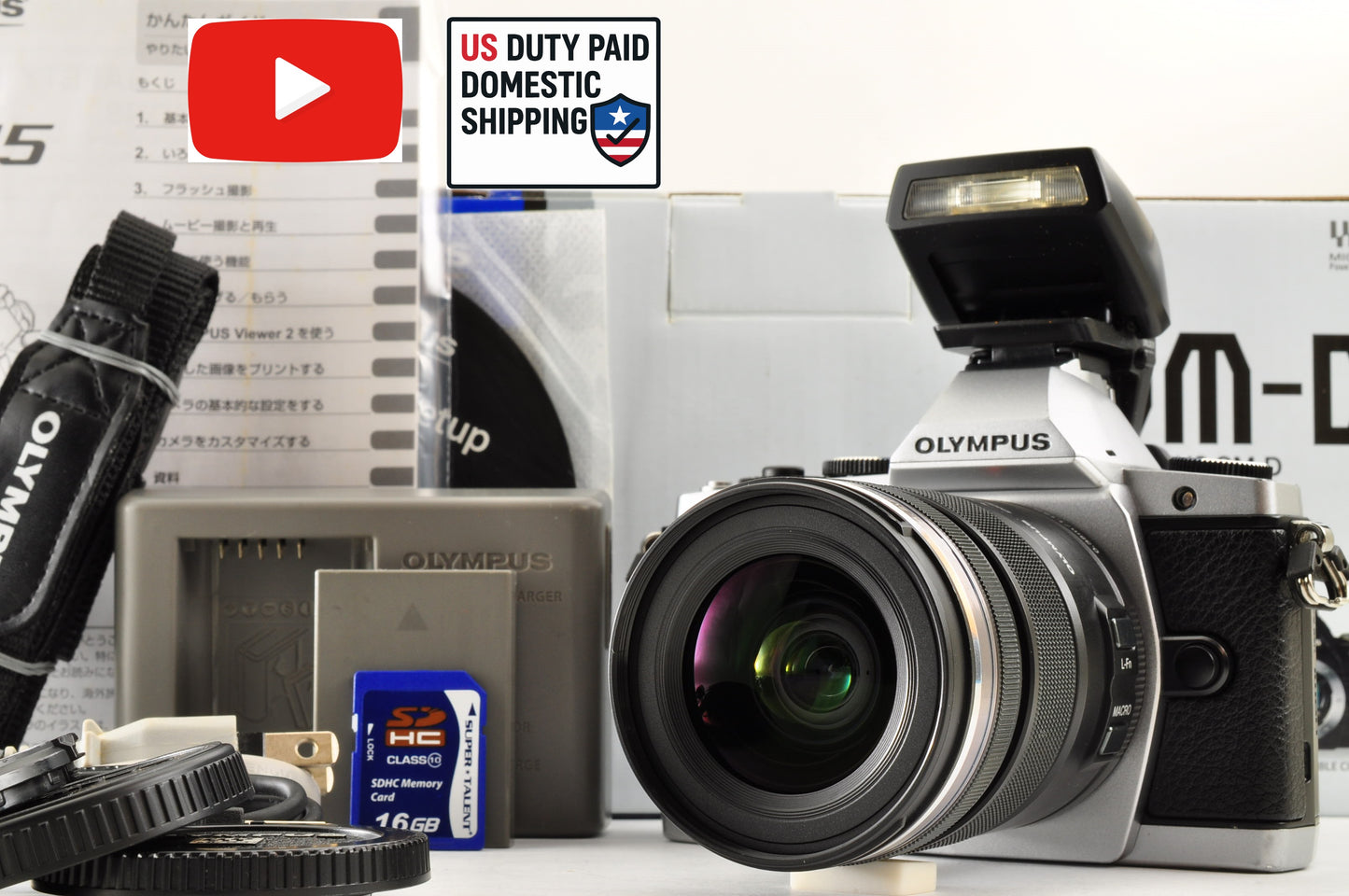 [Mint+] OLYMPUS OM-D E-M5 Silver Digital mirrorless w/ 12-50mm EZ Ship from US