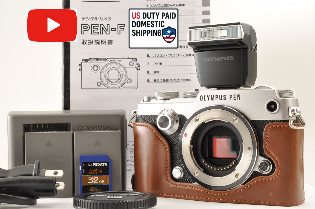 [Top Mint+++] Olympus PEN-F 20.3MP Digital Mirrorless Silver Body SC: 405 US OR