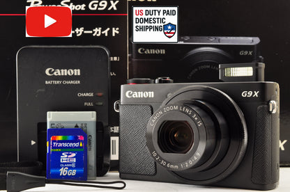 [Mint+++ in BOX] Canon PowerShot G9X 20.2MP Black Compact Digital Camera US Ship