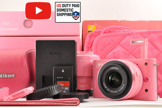 [Mint+++ SC:458] Nikon 1 J1 Pink 10.1MP Mirrorless Camera 10-30mm & 30-110mm US