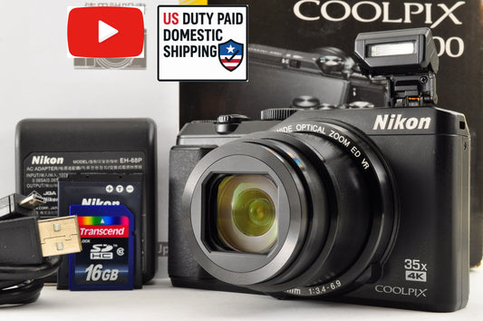 [Mint+ in BOX] Nikon COOLPIX A900 BLACK 20.3MP Compact Digital Camera US Ships