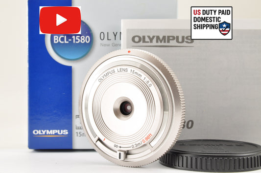 [Top Mint+++] Olympus Lens 15mm f/8 SILVER BCL-1580 Body Cap Lens for Pen USA