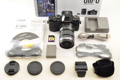 [Mint+++ in BOX] OLYMPUS OM-D E-M5 Black Digital mirrorless w/ 12-50mm EZ US OR