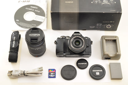 [US Duty Paid] OLYMPUS OM-D E-M10 Mirrorless Camera w/ 14-42mm 40-150mm Lens US