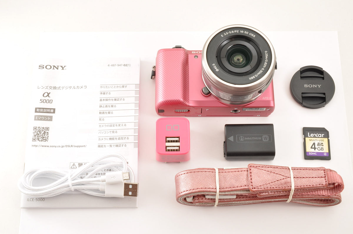 [Top Mint+] SONY Alpha A5000 Digital Camera PINK & SELP1650 Lens English OK!