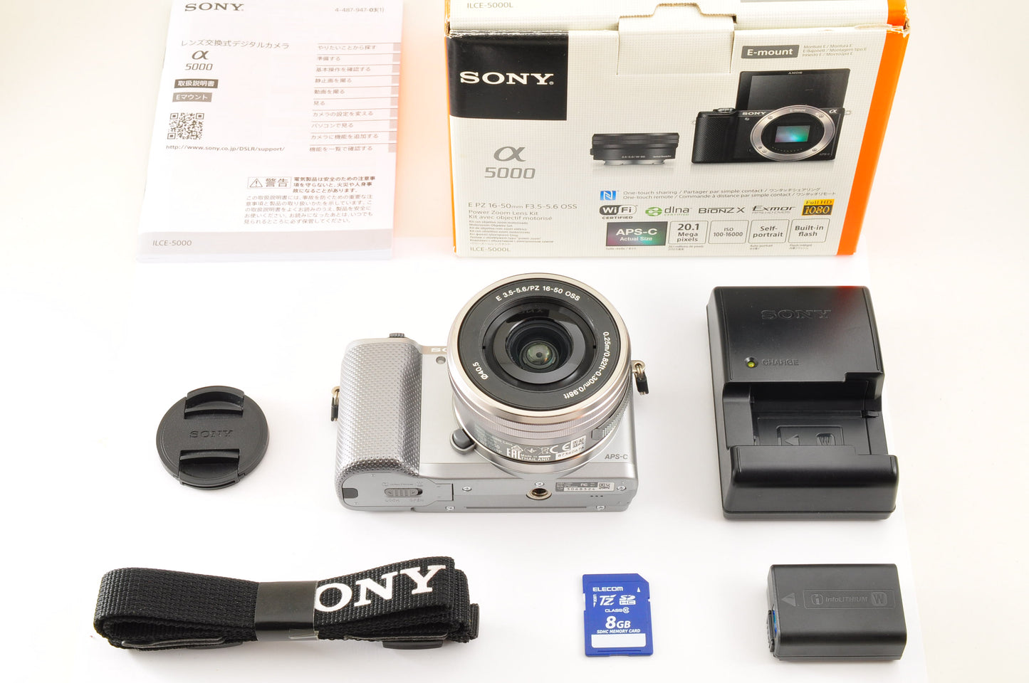 [Top Mint+++ SC: 6] SONY Alpha A5000 Digital Camera Silver & SELP1650 US Ships