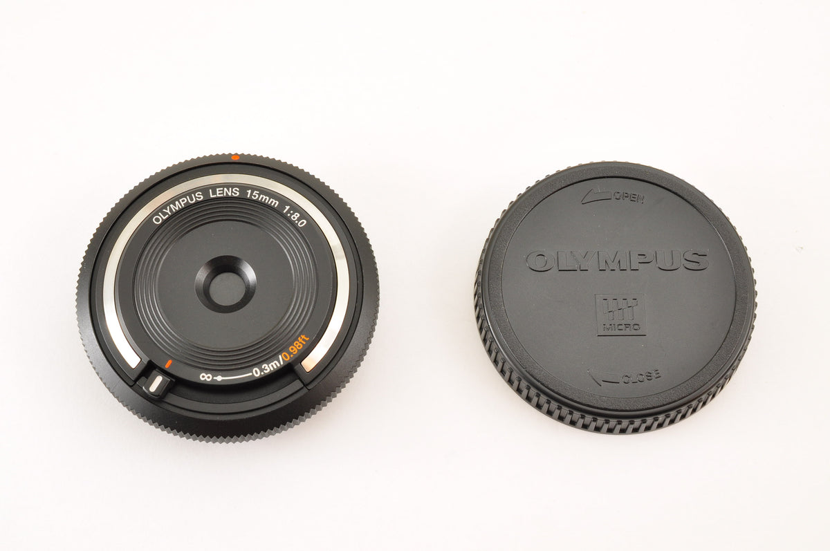 [Top Mint+++] Olympus Lens 15mm f/8 Black BCL-1580 Body Cap Lens for Pen US OR
