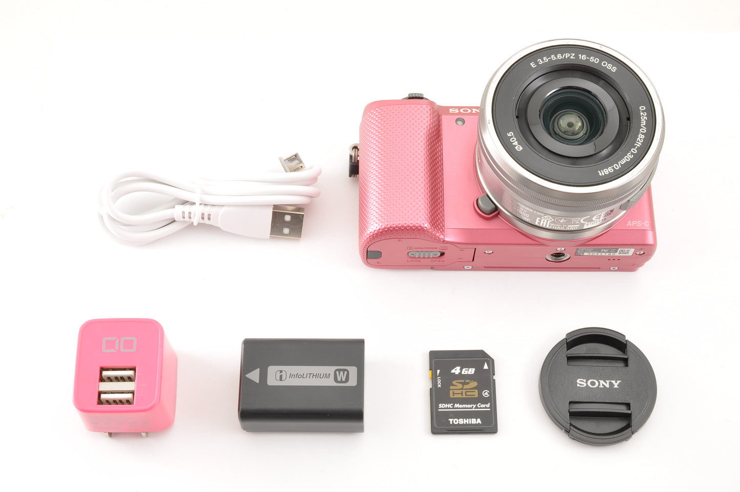[US Duty Paid] SONY Alpha A5000 Digital Camera PINK & SELP1650 Lens English OK!